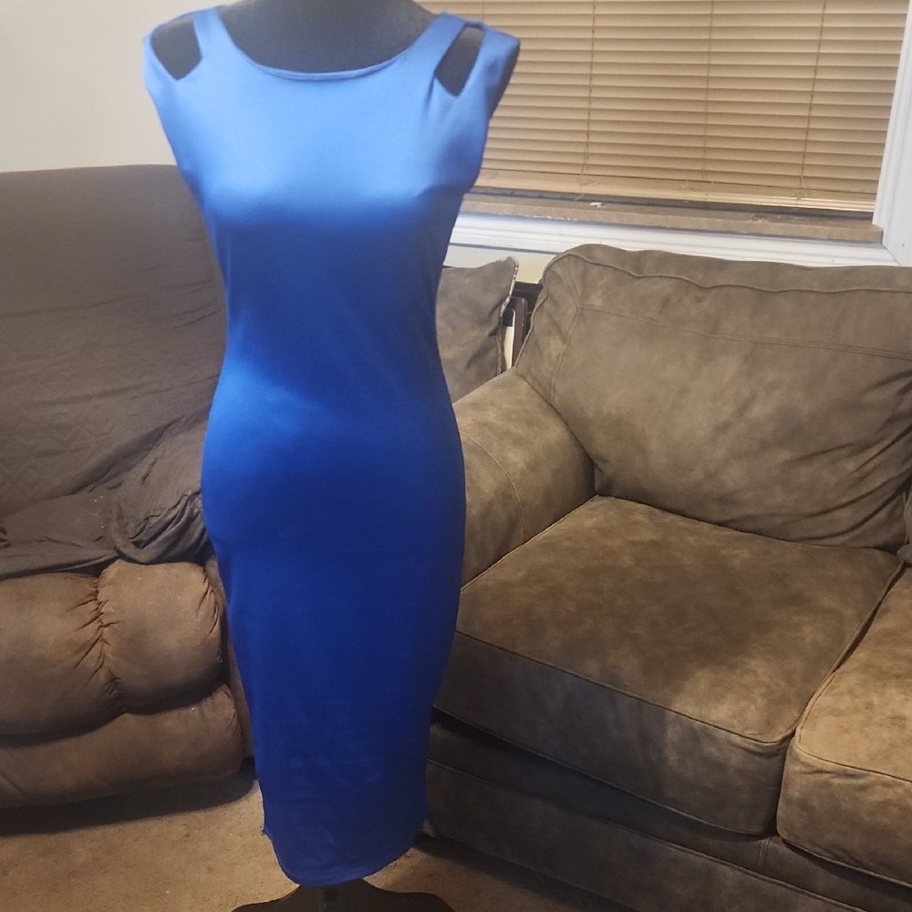 Elegant Blue Sleeveless Dress Made By Dulce Carola